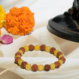 Yellow Aventurine Bracelet with 5 Mukhi Rudraksha