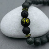 Raw Pyrite Bracelet with Buddha Mantra