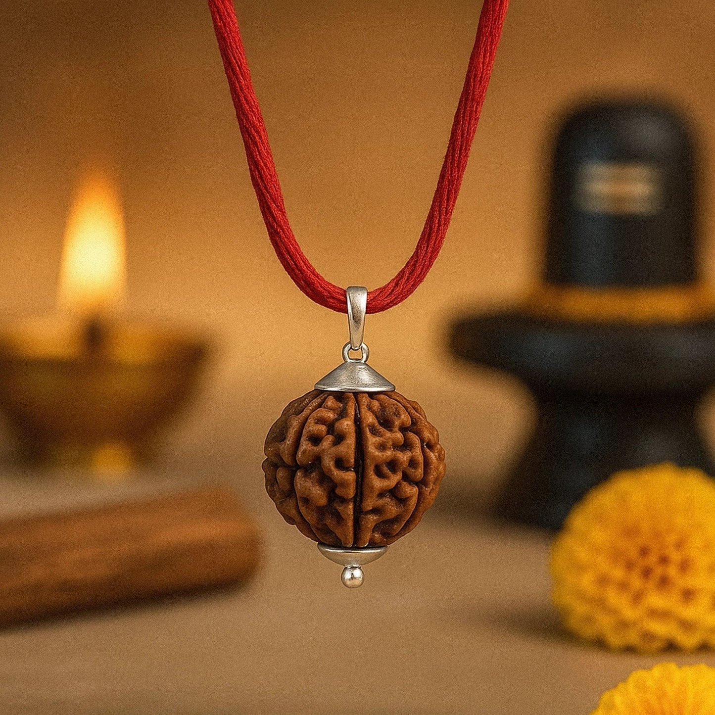 Nepal Origin 7 Mukhi Rudraksha (Silver Capped)