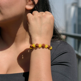 Yellow Aventurine Bracelet with 5 Mukhi Rudraksha
