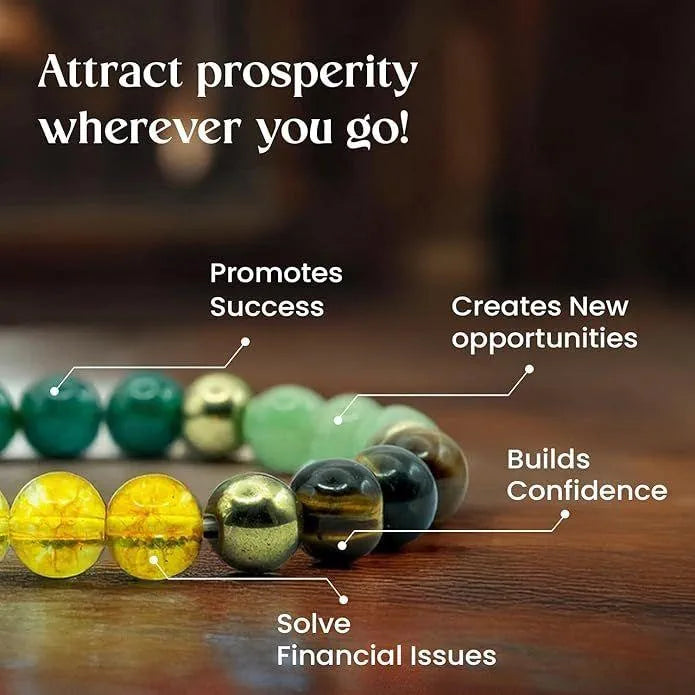 Attract Prosperity Multistone Energy Bracelet for Solving Financial Issues, Creating Opportunities, and Boosting Personal Growth