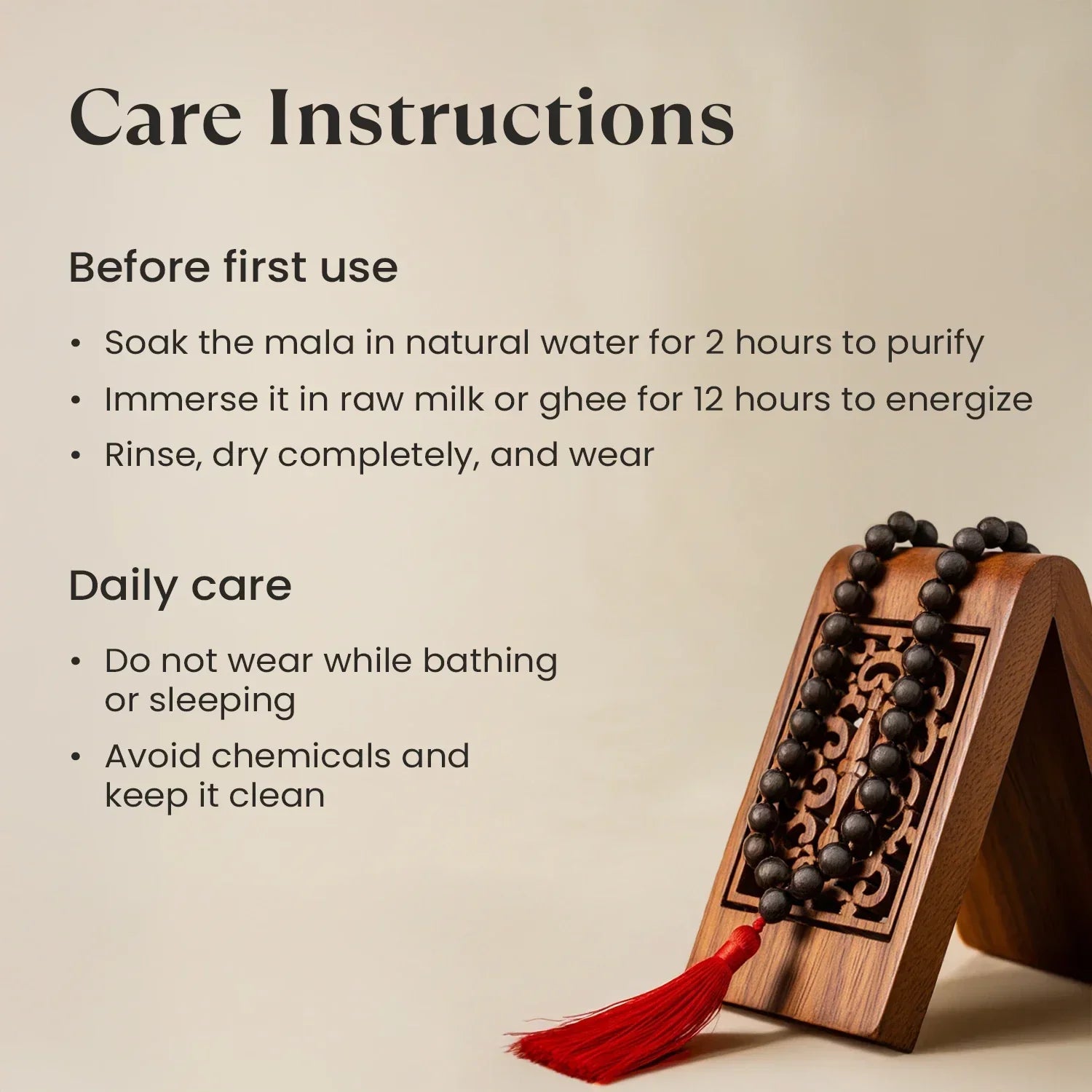 Karungali Mala with 108+1 Ebony Wood Beads