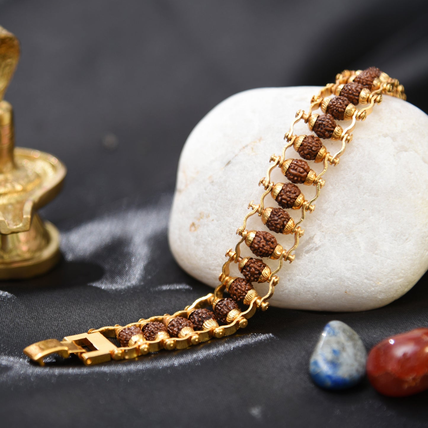 Gold Plated Rudraksha Bracelet