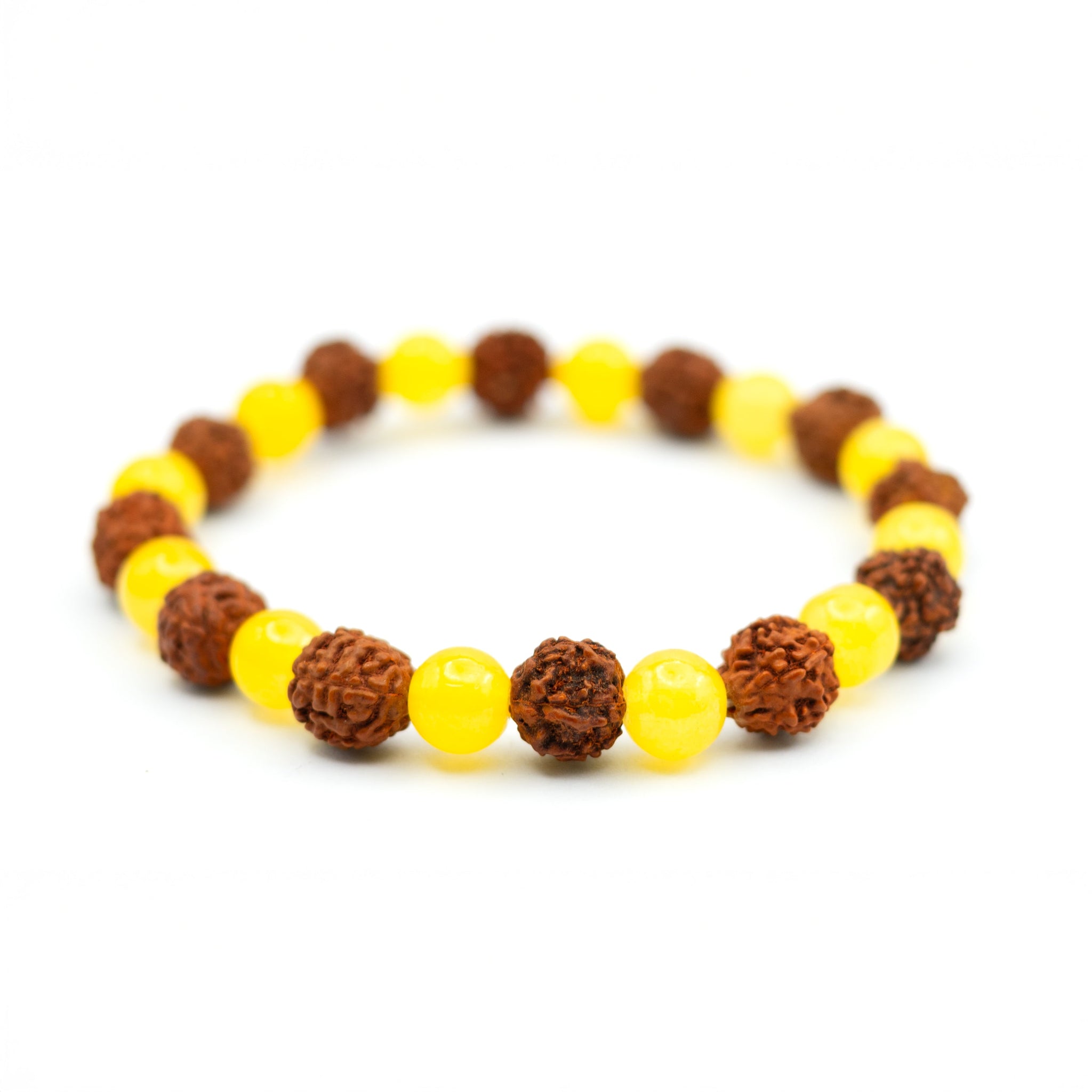 Yellow Aventurine Bracelet with 5 Mukhi Rudraksha