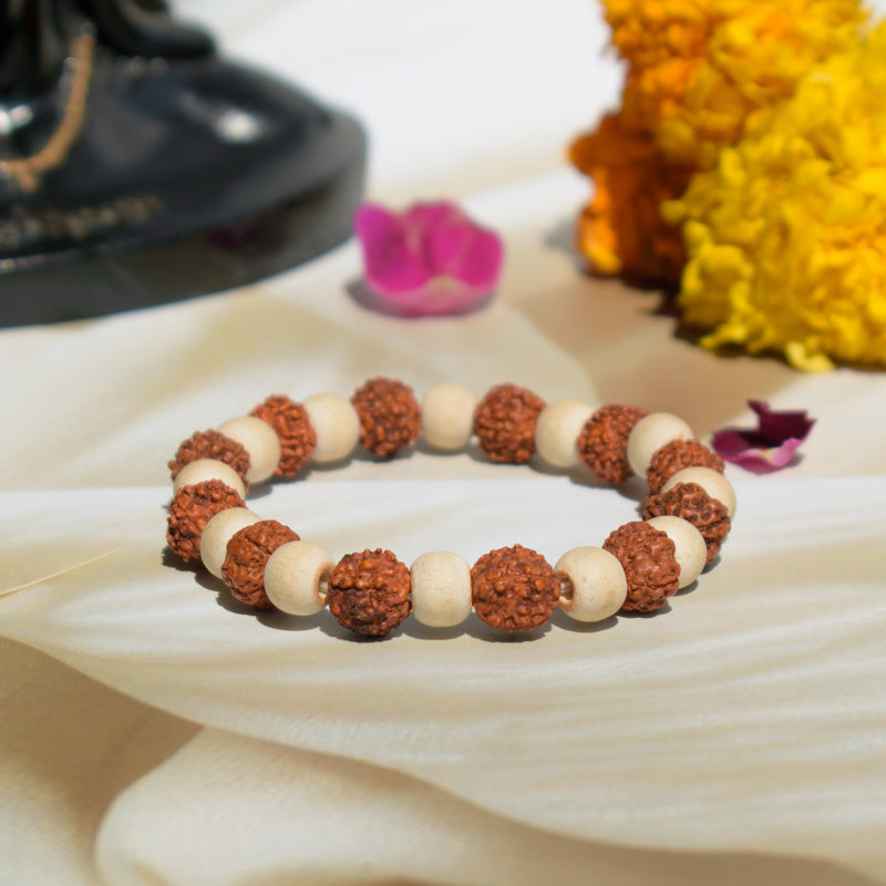 5 Mukhi Rudraksha Tulsi Bracelet