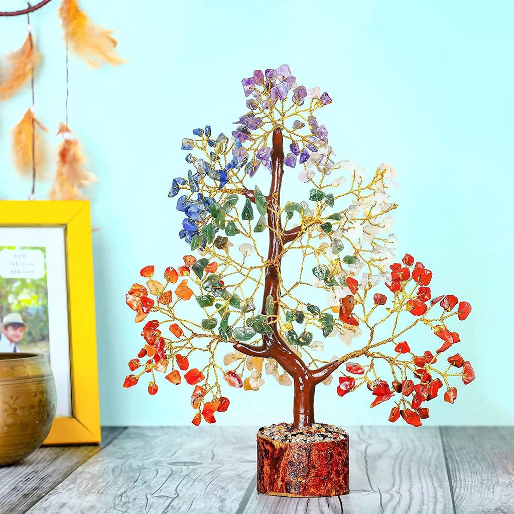 7 Chakra Crystal Tree – Energy Balancing Gemstone Decor for Home, Office & Meditation