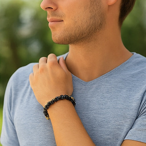 Black Obsidian Feng Shui Bracelet with Pi Xiu Charm – Wealth & Protection Energy Bracelet