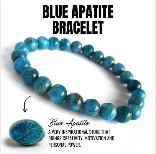 Blue Apatite Motivation Bracelet – Creativity & Power Enhancer