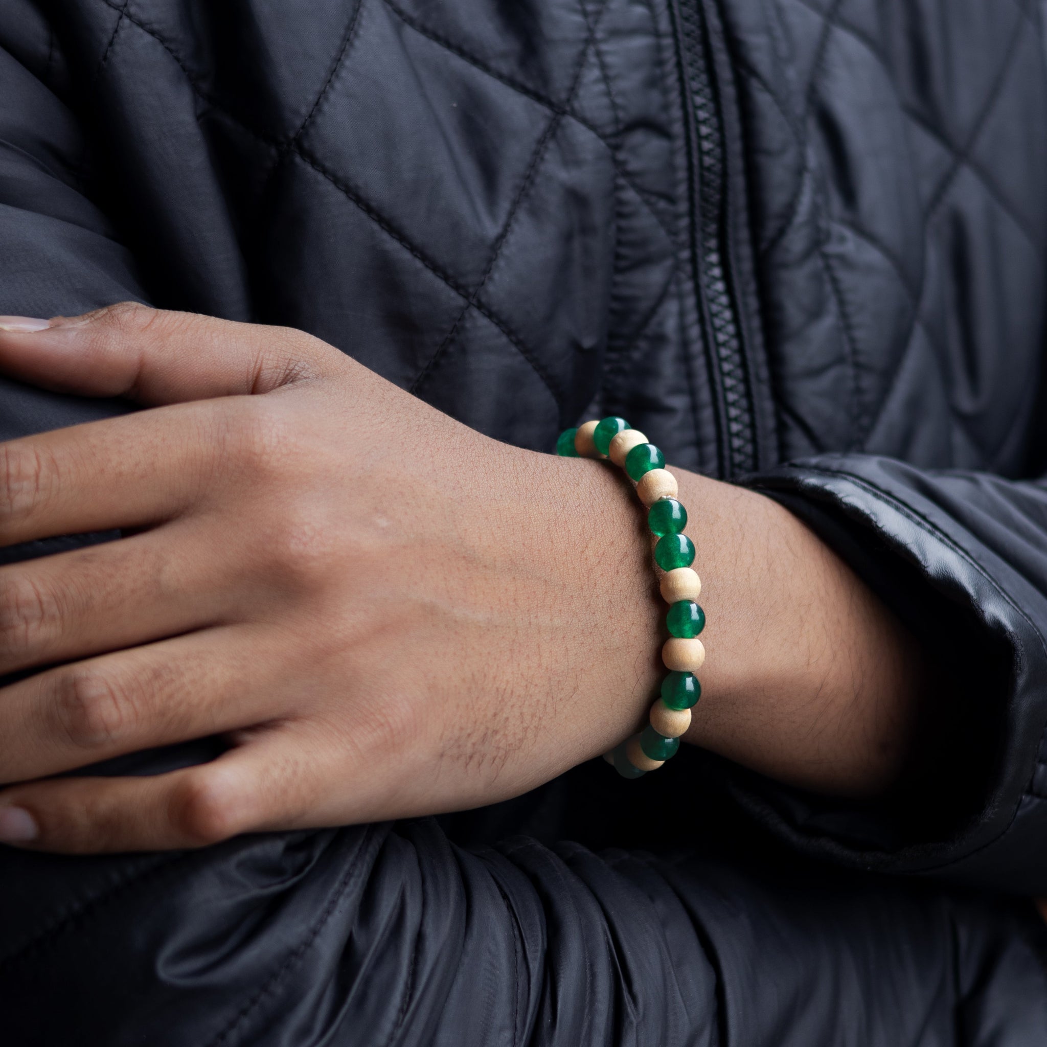 Green Aventurine With Tulsi Bracelet