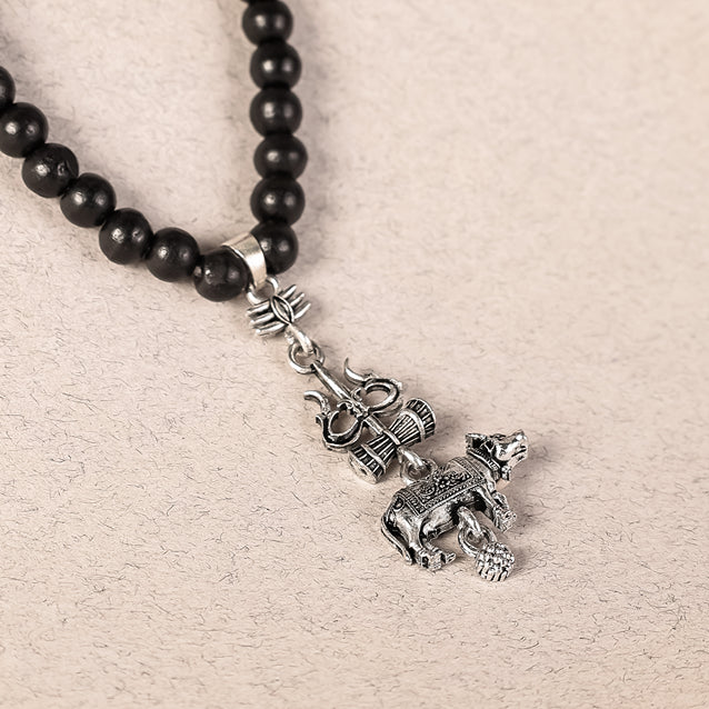 Karungali Mala with Trishul Nandi Pendant