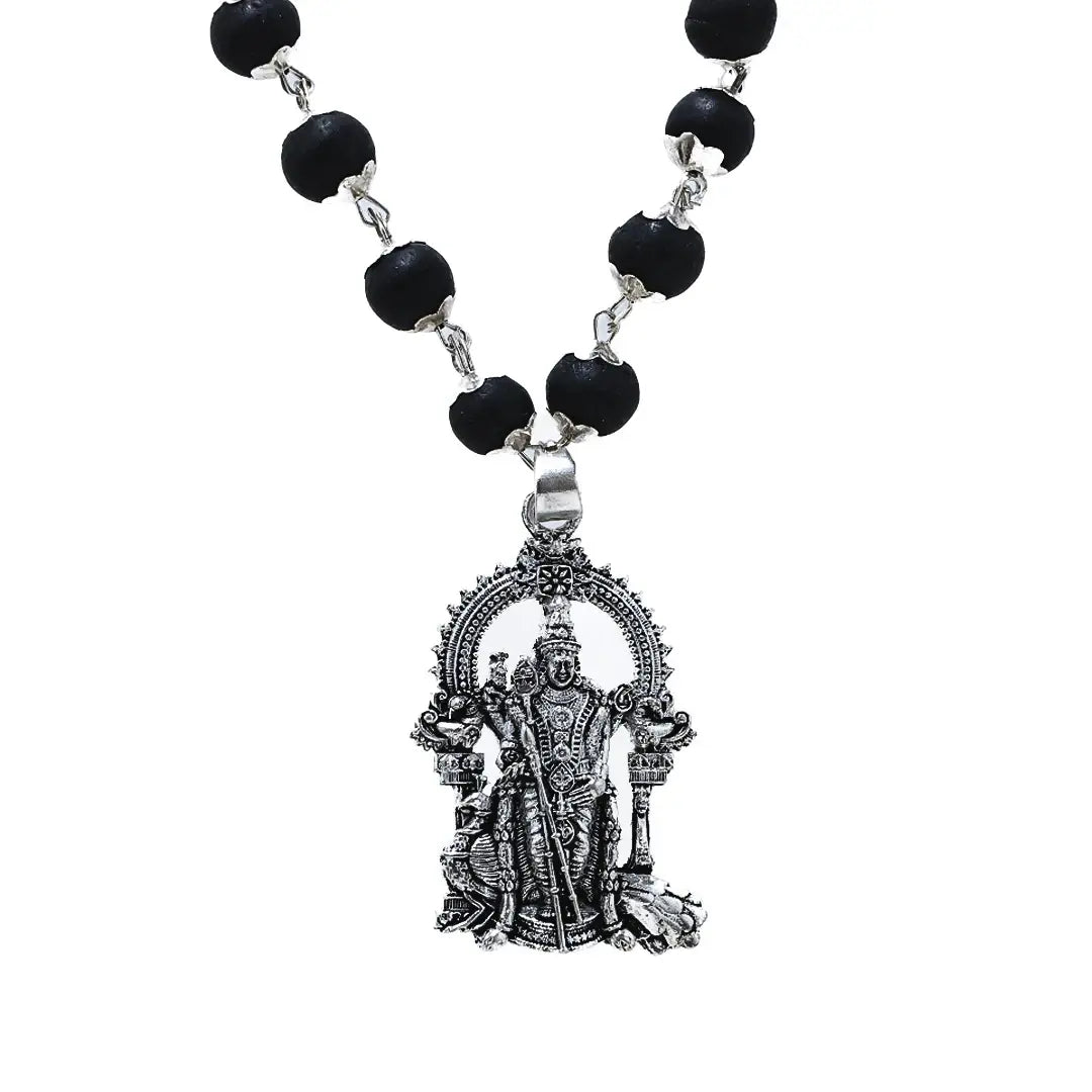 Karungali Mala with Lord Murugan Pendant.