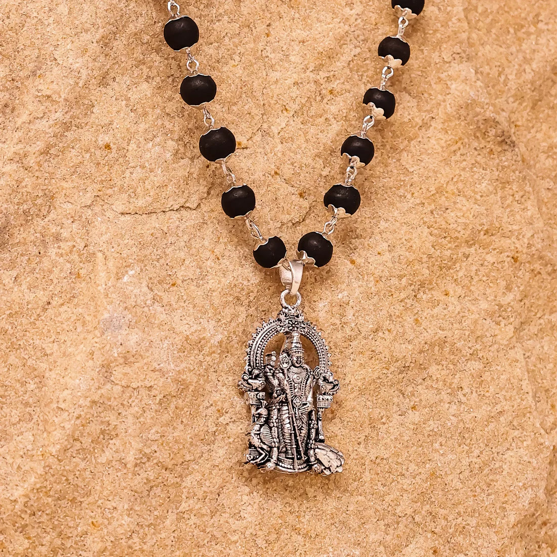 Karungali Mala with Lord Murugan Pendant.