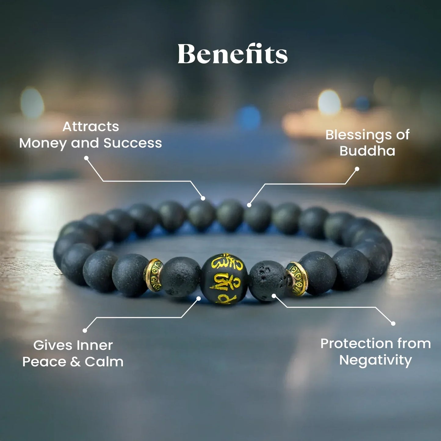 Energised Raw Pyrite Bracelet with Buddha Mantra