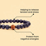Divine Rudraksha Bracelet With Lava Stone