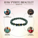 Raw Pyrite Bracelet with Buddha Mantra