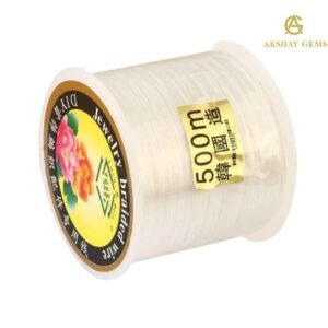 0.5 mm Thickness – 500m Transparent Elastic Beading Thread Roll – Strong Stretch Cord for Jewelry Making & Bracelets (Made in Korea)