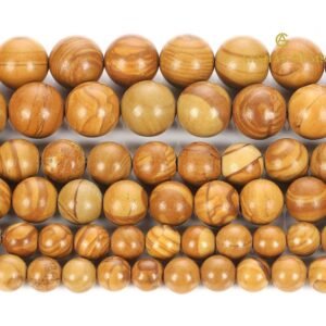 Natural Wood Jasper Round Beads Healing Gemstone Loose Beads