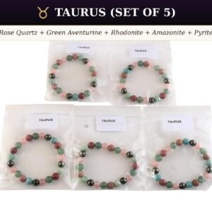 Zodiac Crystal Bracelet Starter Kit | 12 Signs | 5 Pcs Each | 8mm Natural Gemstone Beads | Wholesale