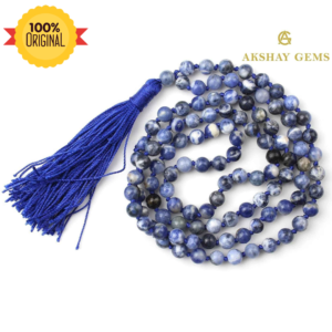 Sodalite Mala Necklace 108 Mala Beads, 108 Prayer Beads, Buddhist Meditation Mala