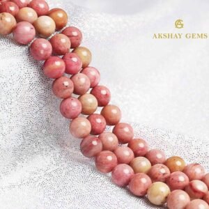 Pink Rhodonite Round Beads String