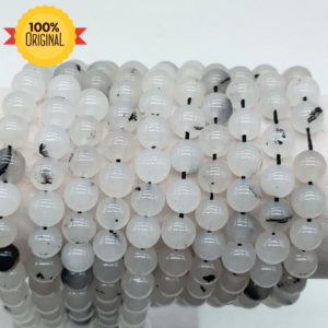 Natural Black Rutile B Grade Quartz String