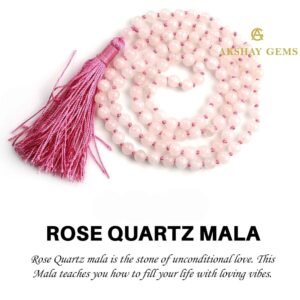 Rose Quartz Mala Necklace 108 Mala Beads, 108 Prayer Beads, Buddhist Meditation Mala