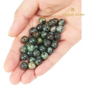 Natural African Turquoise Round Beads String