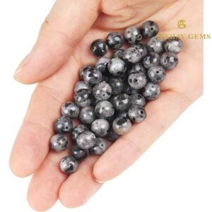 Natural Larvikite Round Beads Healing Gemstone Loose Beads