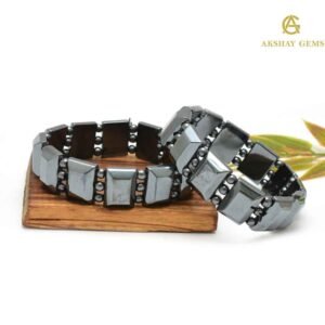 Chunky Rectangular Hematite Bracelet – Grounding Stone Jewelry for Men & Women