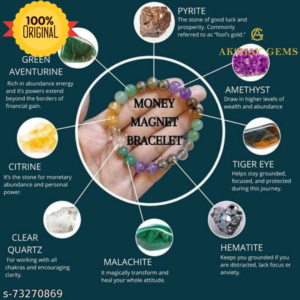 Natural Money Magnet Bracelet for Abundance and Prosperity