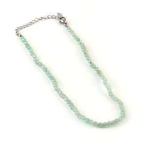 Set of 6 Natural Small Beads Stone (Anklet) – 3 mm Faceted Crystal Beads (9”)