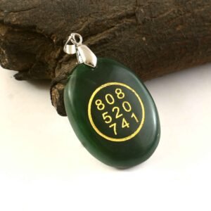 Green Jade Zibu Coin Pendant – Natural Gemstone Healing Pendant for Prosperity & Positivity