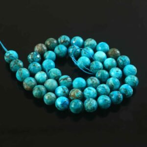 8mm Faceted South African Turquoise Beads String – Blue Green Round Gemstone for Jewellery Making (Wholesale)