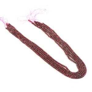 3mm Natural Red Garnet Faceted Beads String – Deep Red Round Gemstone Loose Beads for Jewellery Making (Wholesale)
