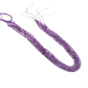 3mm Natural Amethyst Faceted Beads String – Purple Round Gemstone Loose Beads for Jewellery Making (Wholesale)