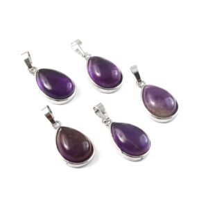Natural Amethyst Pear Pendant – Purple Teardrop Gemstone Pendant for Jewellery Making & Resale (Wholesale)