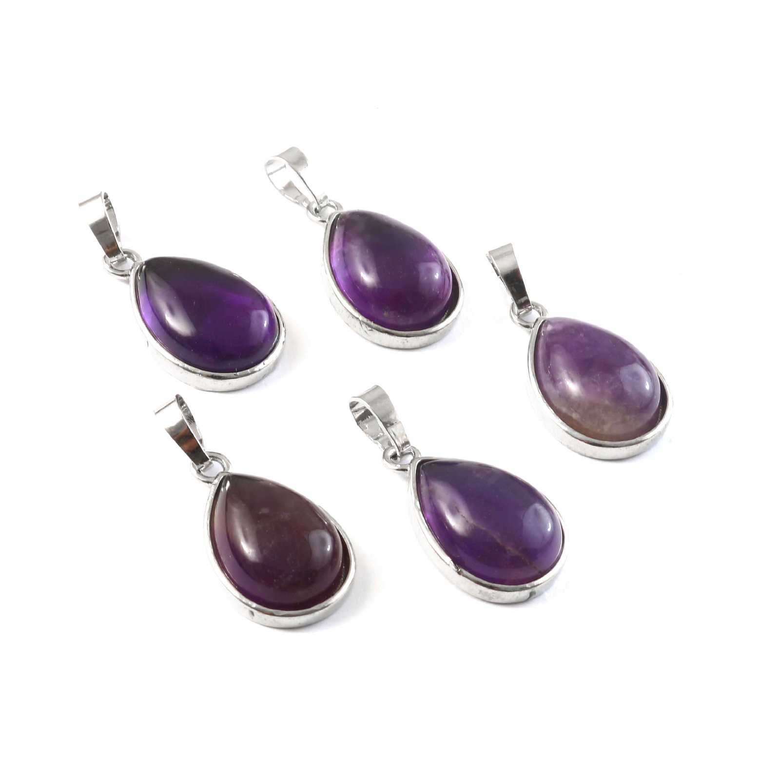Natural Amethyst Pear Pendant – Purple Teardrop Gemstone Pendant for Jewellery Making & Resale (Wholesale)