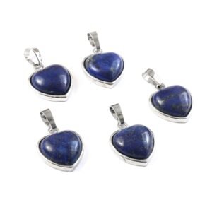 Natural Lapis Lazuli Heart Pendant – Deep Blue Gemstone Heart Charm for Jewellery Making & Resale (Wholesale)