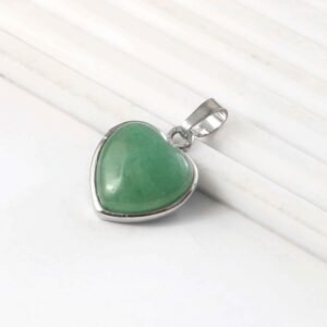 Natural Green Aventurine Heart Pendant – Soft Green Gemstone Heart Charm for Jewellery Making & Resale (Wholesale)