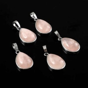Natural Rose Quartz Pear Pendant – Soft Pink Teardrop Gemstone Charm for Jewellery Making & Resale (Wholesale)