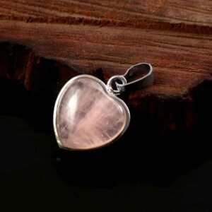Natural Rose Quartz Heart Pendant – Soft Pink Gemstone Heart Charm for Jewellery Making & Resale (Wholesale)