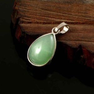 Natural Green Aventurine Pear Pendant – Soft Green Teardrop Gemstone Charm for Jewellery Making & Resale (Wholesale)